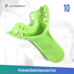 2 X Autoclave Perforated Dental Impression Trays #10 Anterior Lower (Bag of 24)
