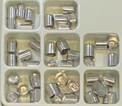 Dental Aluminum Shell Temporary Crowns Starter Kit – Asstd sizes #1-20 (100 pcs)