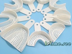 Dental Impression Trays Perforated Plastic Disposable (CHOOSE SIZE)(1 Bag of 10)