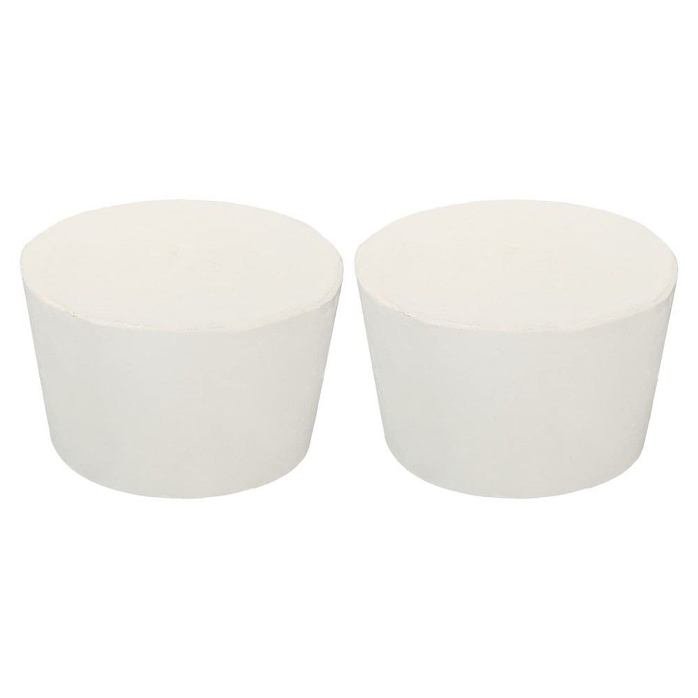 White Solid Rubber Tapered Plug Test Tubes Bungs Stopper 51mm62mm 2 PCS