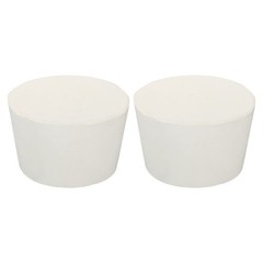 White Solid Rubber Tapered Plug Test Tubes Bungs Stopper 51mm62mm 2 PCS