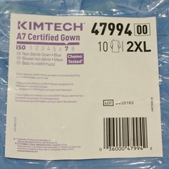 (80) Kimberly Clark Kimtech A7 Liquid Barrier Gowns 47994, Size XXL / 2XL, Blue