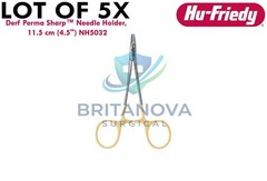 LOT OF 5X Hu-Friedy Derf Perma Sharp™ Needle Holder, 11.5 cm (4.5″) NH5032