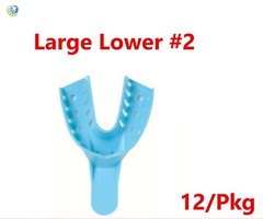 Dental Impression Trays Perforated Plastic Disposable Ped/S/M/L Upper/Lower 12PC