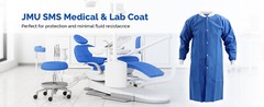 50Pcs Dental Medical Disposable Coats For Men Women Snaps Full Sleeve SMS