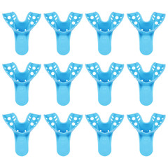 Dental Impression Tray Bag of 12, Perforated Disposable Trays,10 Anterior Lower