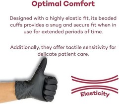 Dealmed Black Nitrile Exam Gloves Disposable Medical First Aid Multi-Purpose
