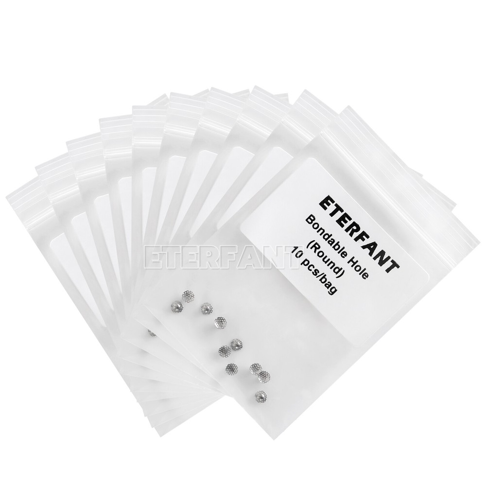 10XETERFANT Dental Ortho Bondable Lingual Buttons Round Base with Hole 10pc/pack