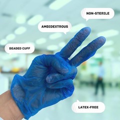 Blue Latex Free, Powder free, Vinyl Disposable Gloves – 5 MIL, Small, 2000 Pcs