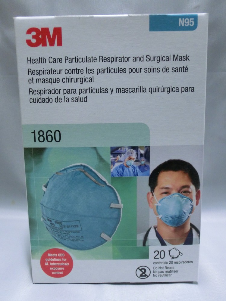 3M™ 1860 N95 Adult Face Mask Particulate Respirator – QTY 120