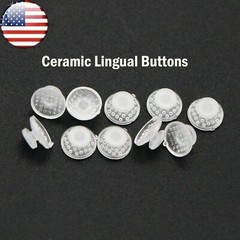 US 10 Packs Dental Orthodontic Lingual Buttons Bondable Round Base Ceramic/Metal