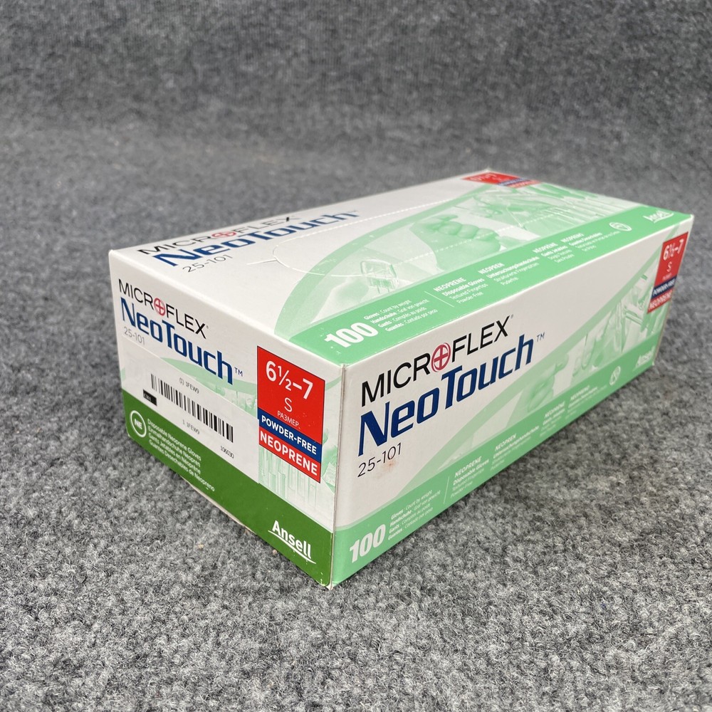 Lot of 5 – Microflex NeoTouch 25-101 Small Neoprene Gloves 1FEW9 Box of 100