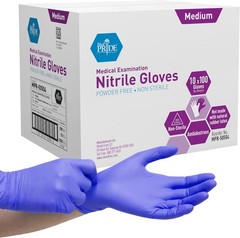 MedPride Powder-Free Nitrile Exam Gloves, Iris Blue, Medium, Box/100