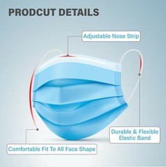 100 Pcs ( 2 box of 50 pc ) Disposable 3 Layer Face Protective Mask