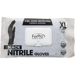 X Large Black Nitrile Gloves 30 Count Disposable Food Safe Chemical Resistant