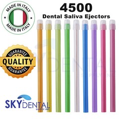4500 Saliva Ejectors Dental Suction Ejector Optional Color Made in Italy 45 bags