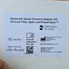 Dentsply Sirona Midwest Quick-Connect Adapter Kit 4/5-hole Fiber Optic 380354
