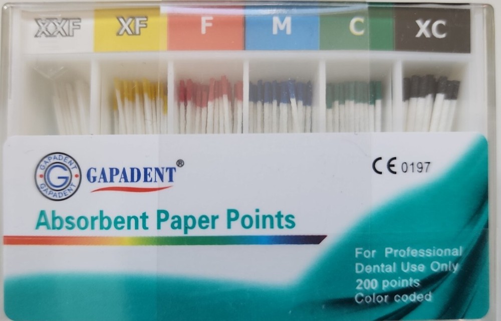 Absorbent Paper Points Assorted Accessory 200 Gapadent Dental XXF XF F M C XC