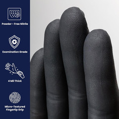 Adenna Night Angel Nitrile Gloves, 4 Mil Powder Free, Latex-Free, Textured Grip