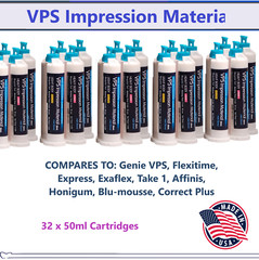 Dental Impression Material, VPS Heavy Body, Regular Set, 32 x 50ml Cartidges USA