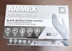 Ammex Professional Nitrile Exam Gloves  Powder Free Black Medium 300 CT