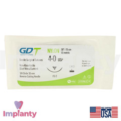 GDT Dental Mon0fiIament Nylon Thread 12pcs Blue SteriIe Individual Packs 75cm