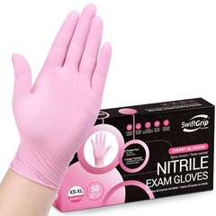 Pink Nitrile Gloves 3-mil Industrial Gloves Disposable Latex Free Cleaning