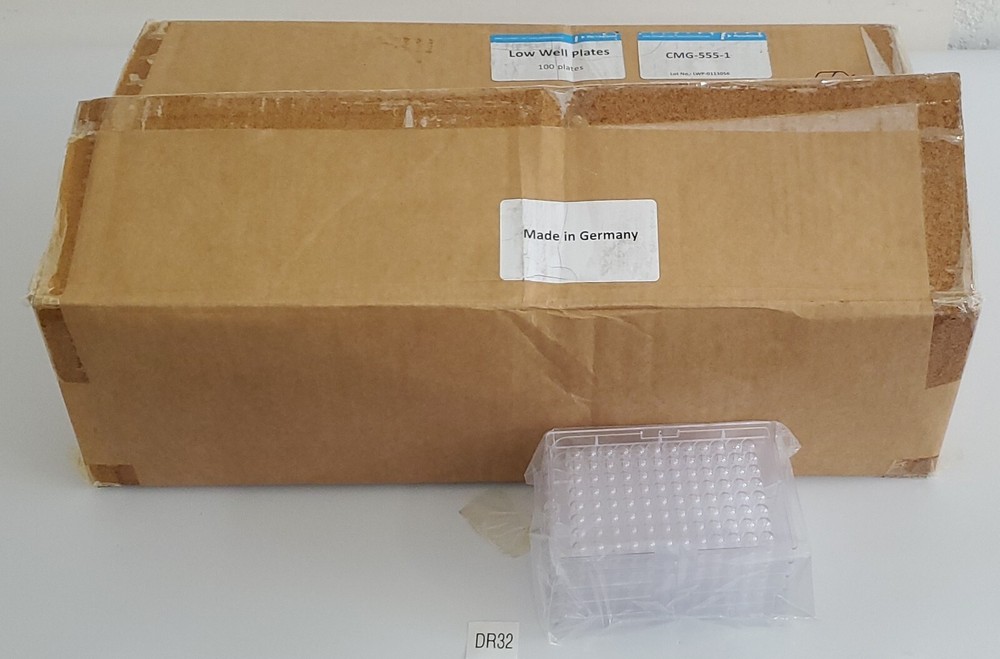 *NEW IN FACTORY BOX* BOX OF 100 Perkin Elmer CMG-555-1 Low Well Plates +Warranty