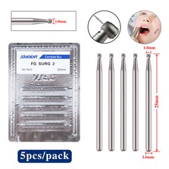 SANDENT Dental Surgical Round Carbide Bur FG SURG 2 3 4 5 Bur High Speed 25mm ns