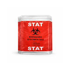 1000PCS 6x9IN STAT SPECIMEN TRANSPORT BIOHAZARD BAG, RED, ECONO-ZIP