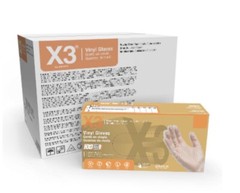 X3 Clear Vinyl PF Industrial Gloves – 3 mil -Case of 1000