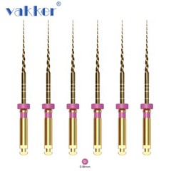 6/pk Vakker Dental Endo Rotary Files NITI Gold Taper Files Assorted 21/25/31mm