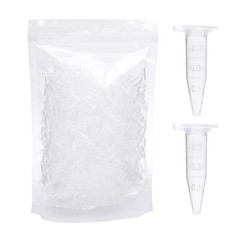 1000 PCS 0.5ml Microcentrifuge Tubes Clear Graduated Plastic Lab Snap Vials