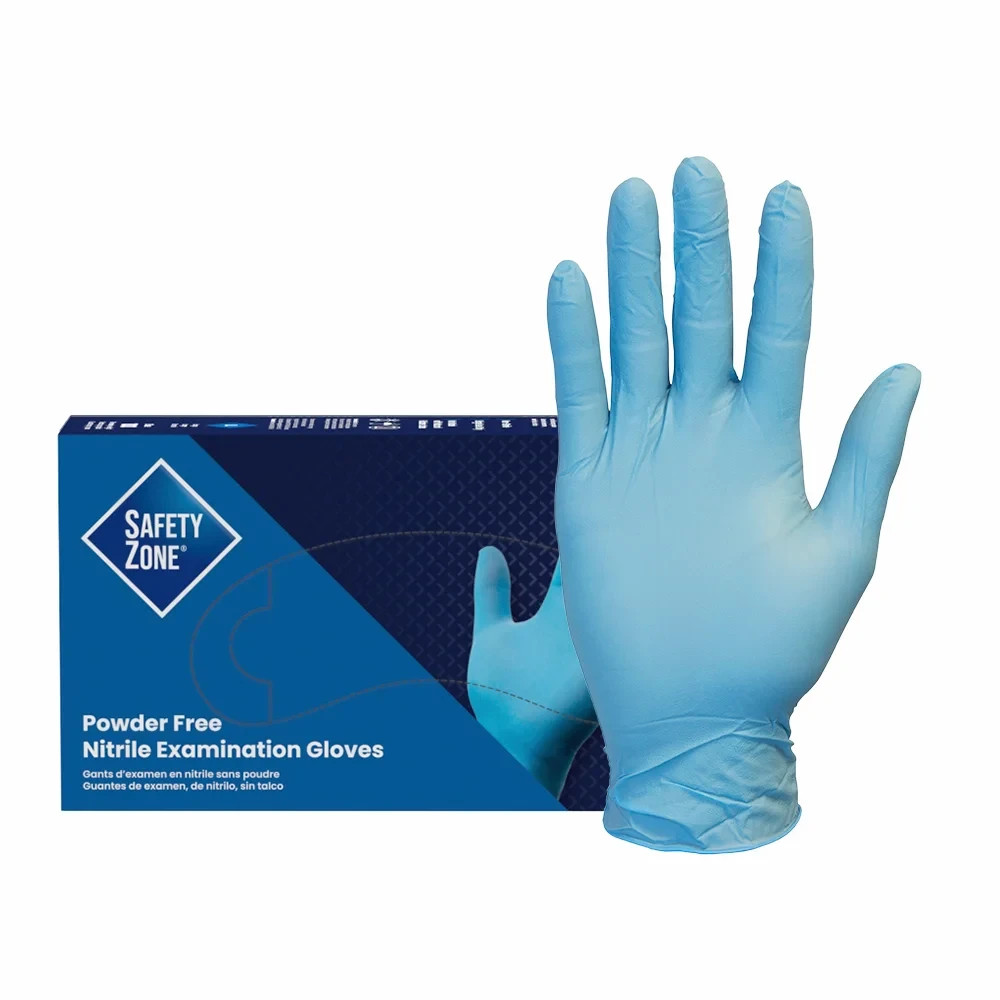 Safety Zone ProGuard Blue Nitrile Powder Free Exam Glove – Small, 1 Box of 100