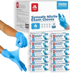 Synsafe 4 Mil – Blue Nitrile Exam Gloves –Disposable Latex Free & Powder Free…