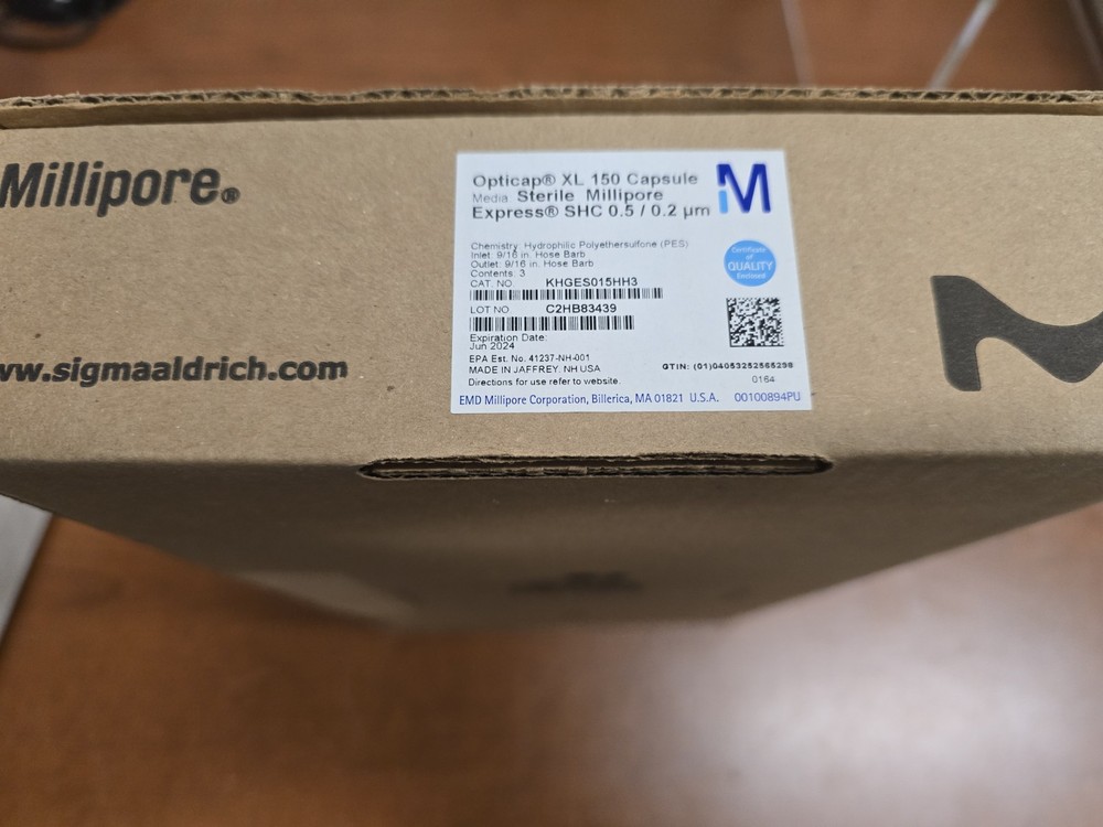 (3/Pk) MILLIPORE Opticap XL 150 Express SHC Capsules 0.5/0.2um 9/16” KHGES015HH3