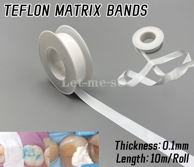 10M/Roll Dental Teflon Film Matrix Bands White Universal Matrices System 0.1mm