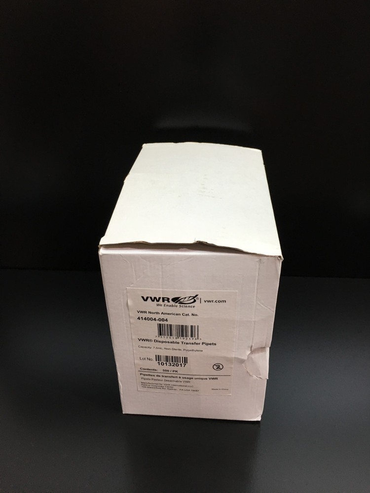 VWR Cat No 414004-004 Disposable Transfer Pipettes Graduated 7.5mL