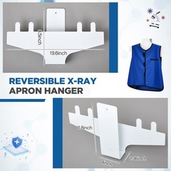 Reversible X-Ray Apron Hanger White Coated Stainless Steel Apron Rack for X-R…