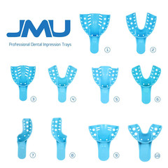 Dental Impression Tray Bag of 12, Perforated Disposable Trays,10 Anterior Lower