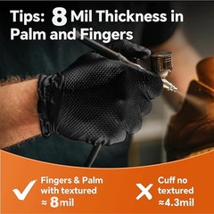 XL Extra Thick Nitrile Gloves 8Mil w/Textured Grip Antislip Safety Work Gloves