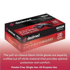 Large Black Nitrile Exam Gloves 1000 Count Powder Free Disposable Medical Gloves