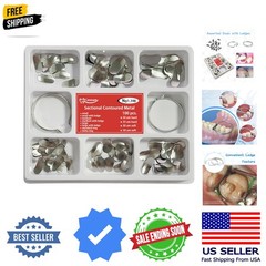 100 Pieces Stainless Steel Sectional Contoured Metal Dental Matrices Kit with…