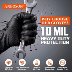 ANBOSON Nitrile Gloves Large Powder-Free Latex-Free for Food Prep 100 Ct