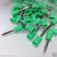 100 pieces Dental Rubber Prophy Tooth Polish Polishing Cups Latch Type Green NJ