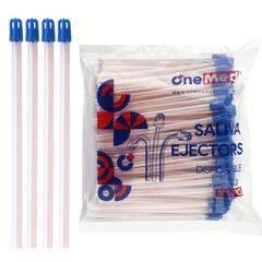 200 (2 Bags) CLEAR/BLUE Disposable Dental Saliva Ejector Evacuation Suction Tips
