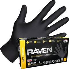 7 Mil Black Nitrile Gloves 100 Count Durable Powder Free Disposable Safety Gl…