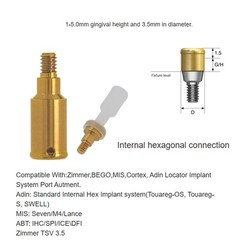1Pcs Implant Removable Locat0r Abutment Diameter Ø3.5mm/4.5mm,For Zimmer MIS