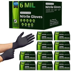 Heavy Duty Disposable Nitrile Gloves – Latex Free, 6mil Black & 8mil Orange, Foo