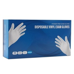 1000/CS Exam Glove MEDIUM Non Sterile Vinyl Standard Cuff Length Smooth Clear